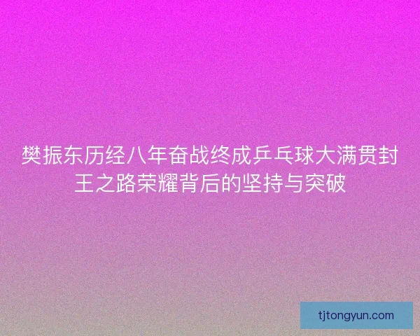樊振东历经八年奋战终成乒乓球大满贯封王之路荣耀背后的坚持与突破